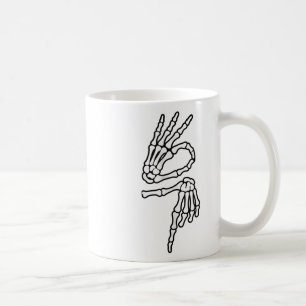Taza De Café 67 Mano de esqueleto Meme 6 7 Halloween Seis Siete