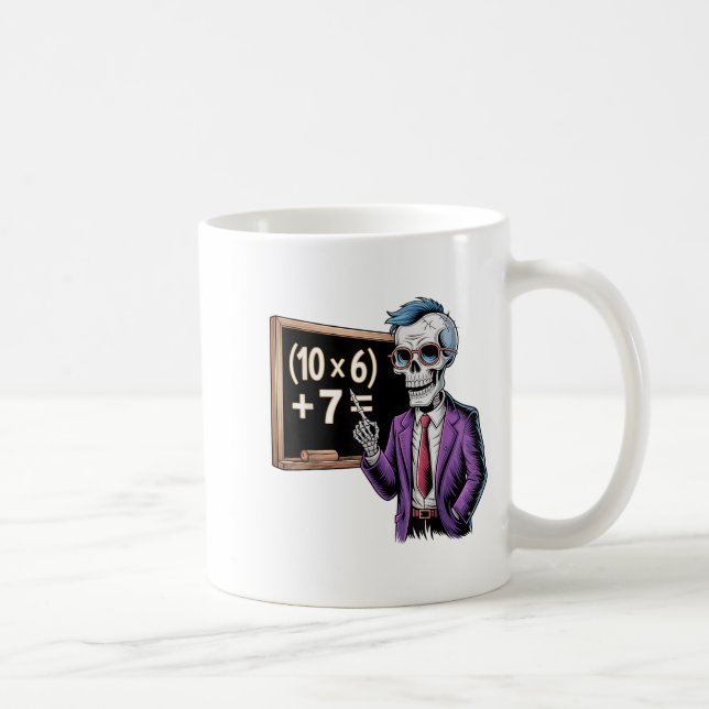 Taza De Café 67 Math Teacher Meme Brainrot Six Seven Halloween  (Derecha)
