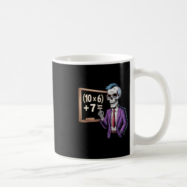 Taza De Café 67 Math Teacher Meme Brainrot Six Seven Halloween  (Derecha)
