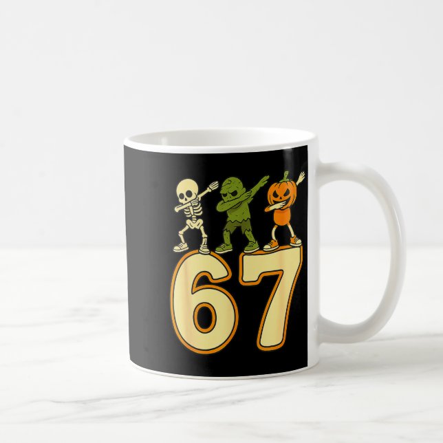 Taza De Café 67 Meme Funny Halloween Numbers Six Seven Men Wome (Derecha)