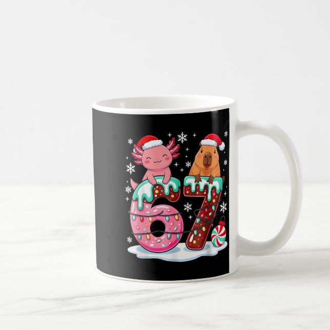 Taza De Café 67 Meme Kawaii Axolotl Capybara Christmas Ice Crea (Derecha)