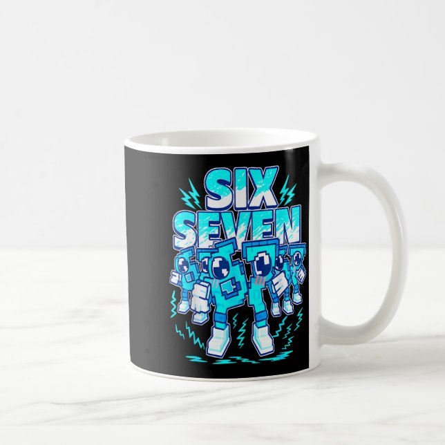 Taza De Café 67 Meme Six Seven 6 7 Italian Brainrot Birthday Ki (Derecha)