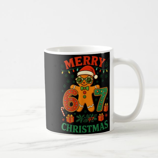 Taza De Café 67 Meme Six Seven 6 7 Meme Funny Christmas Gingerb (Derecha)