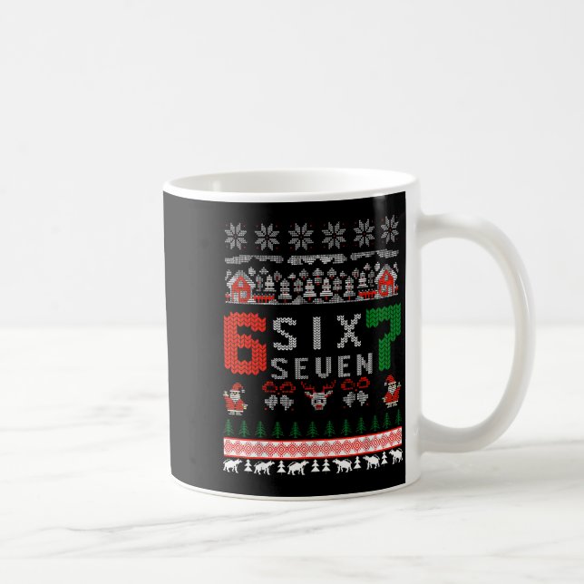 Taza De Café 67 Meme Six Seven Christmas Ugly Sweater For Kids  (Derecha)