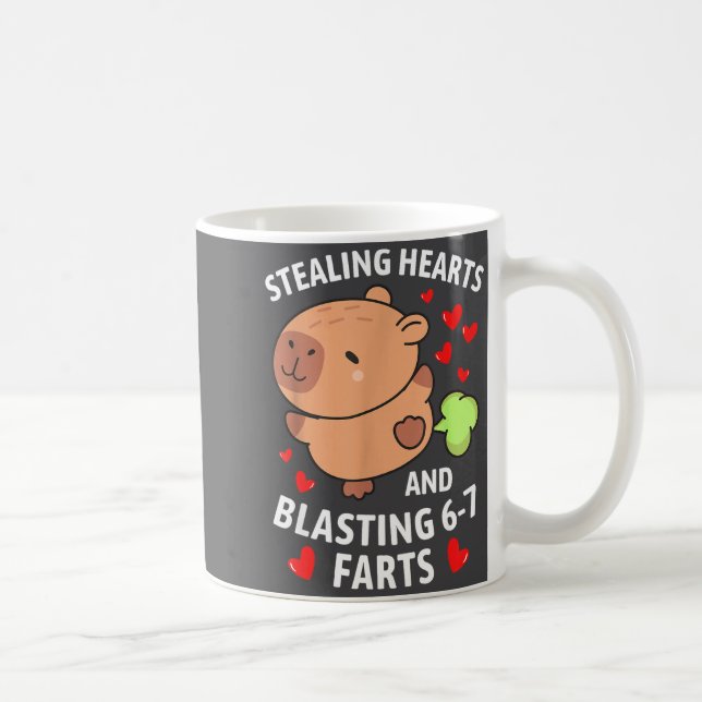 Taza De Café 67 Meme Stealing Hearts Valentine's Day Capybara K (Derecha)