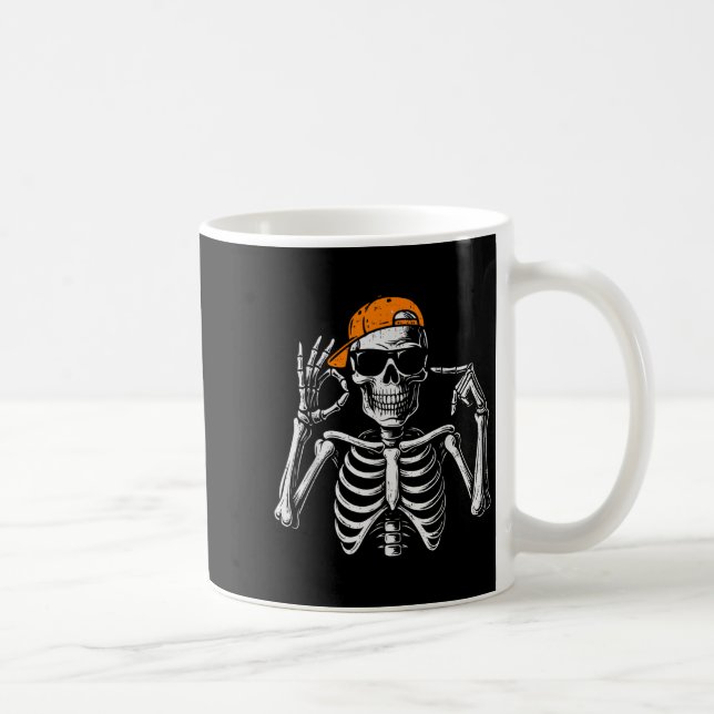 Taza De Café 67 Meme Trendy Skeleton Halloween Funny Six Seven  (Derecha)