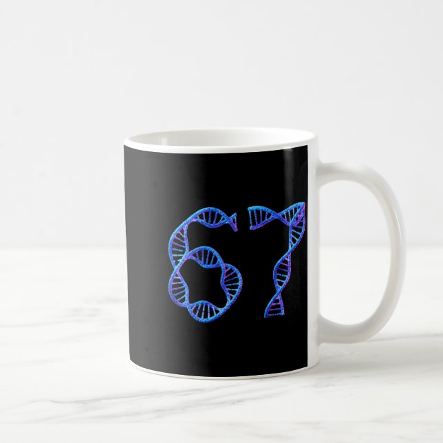 Taza De Café 67 Número Divertido Meme Replicación ADN Bio Molec (Derecha)