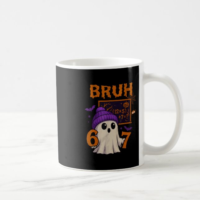 Taza De Café 67 Profesor Fantasma de Halloween Seis Siete Meme  (Derecha)