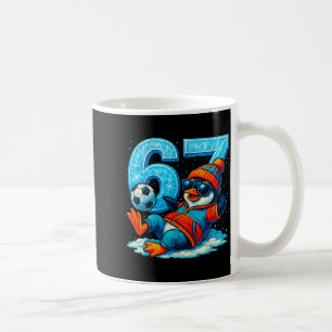 Taza De Café 67 Regalo de meme divertido de fútbol de pingüino