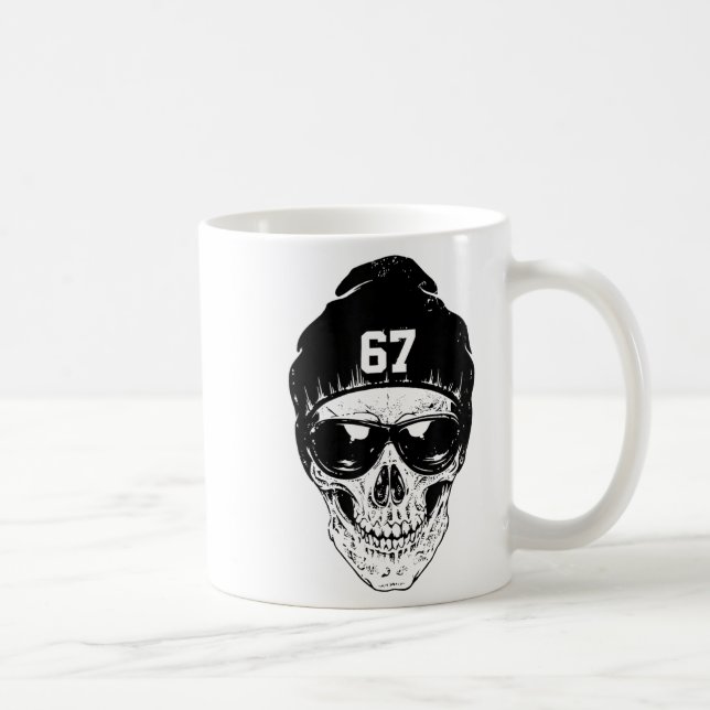 Taza De Café 67 Six Seven 67 Meme Funny Distressed 67 Number Sp (Derecha)