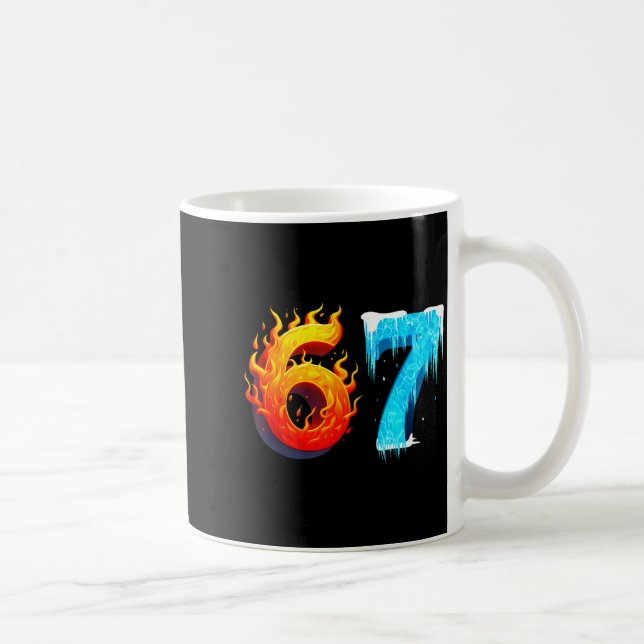 Taza De Café 67 Six Seven 6-7 Flaming Ice – Funny Teen Kids Bra (Derecha)