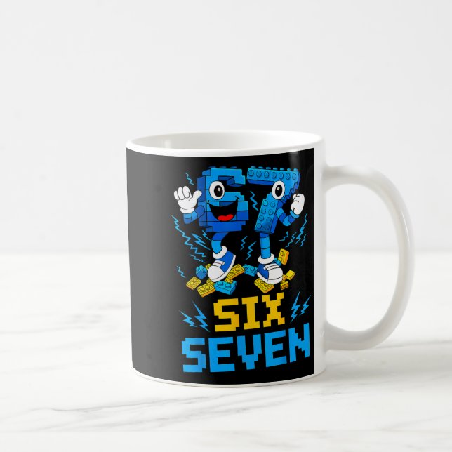 Taza De Café 67 Six Seven 6-7 Funny Brainrot Meme Teens Gen Alp (Derecha)