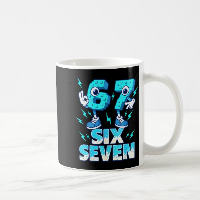 Taza De Café 67 Six Seven 6-7 - Funny Italian Brainrot Kids Gam (Derecha)