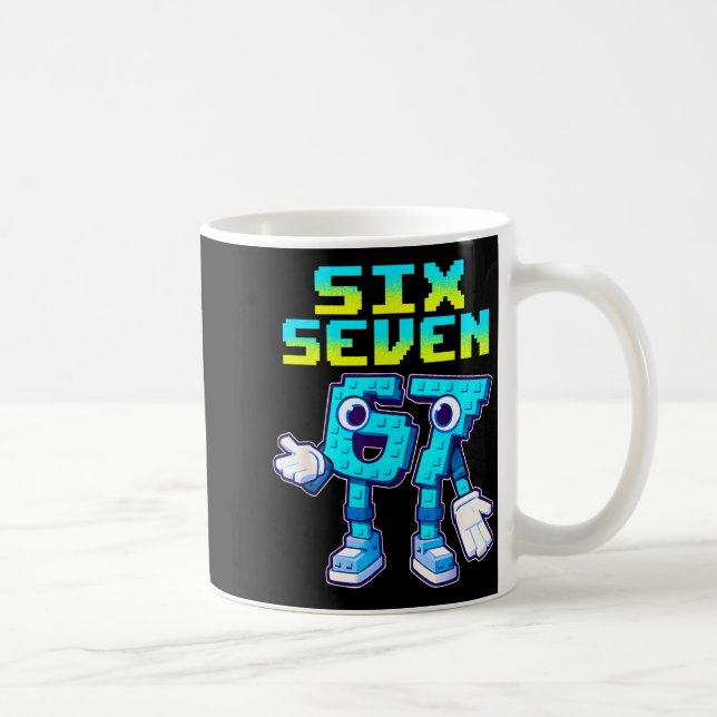 Taza De Café 67 Six Seven 6-7 Funny Italian Brainrot Kids Gamin (Derecha)