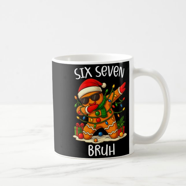 Taza De Café 67 Six Seven Bruh Funny Christmas Dabbing Gingerbr (Derecha)