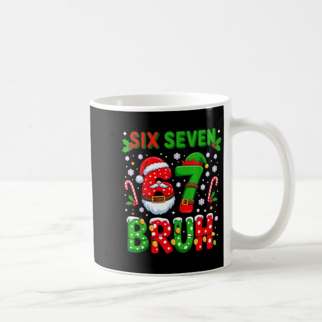 Taza De Café 67 Six Seven Burh Christmas 6 7 Meme  (Derecha)