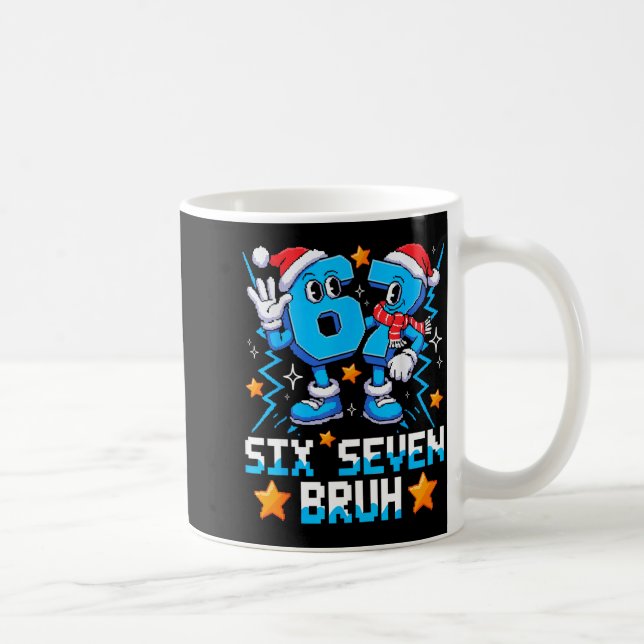 Taza De Café 67 Six Seven Christmas Bruh Funny Italian Brainrot (Derecha)