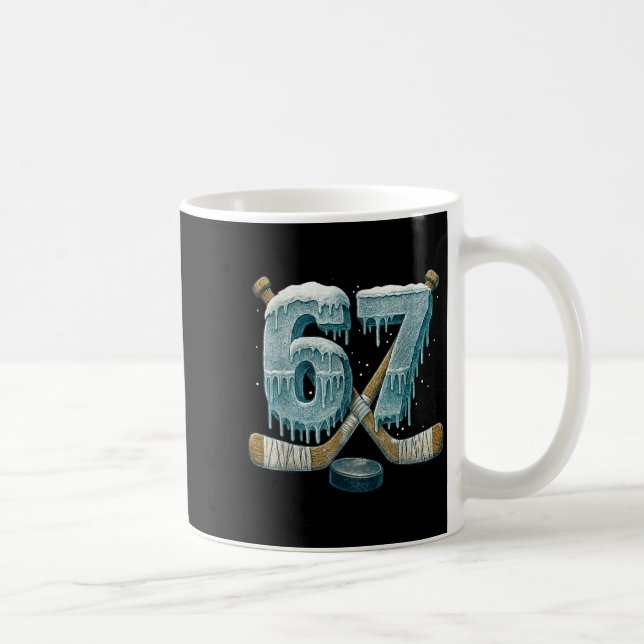 Taza De Café 67 Six Seven Hockey Drip Number Funny 6 7 Meme  (Derecha)