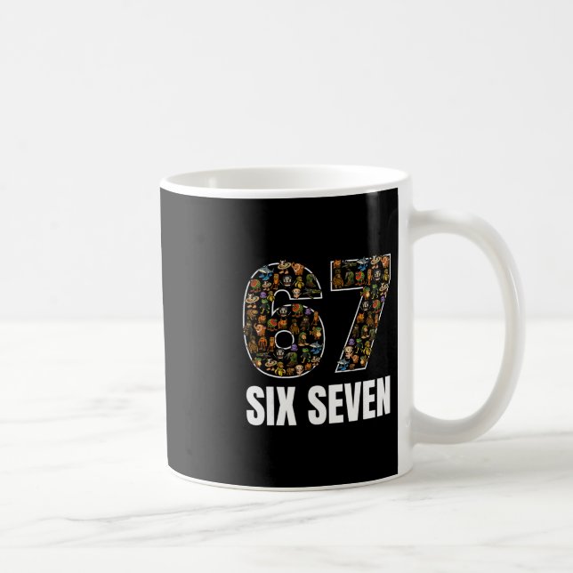 Taza De Café 67 Six Seven Italian Brainrot Gen Alpha Slang Meme (Derecha)