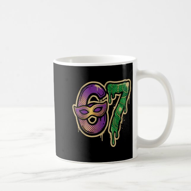 Taza De Café 67 Six Seven Mardi Gras Graffiti Gen Alpha Brain R (Derecha)