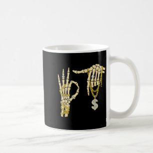 Taza De Café 67 Six Seven Meme Novedad Mano de Esqueleto Bling