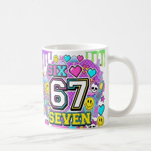 Taza De Café 67 Six Seven Retro Y2K Aesthetic mug (Derecha)