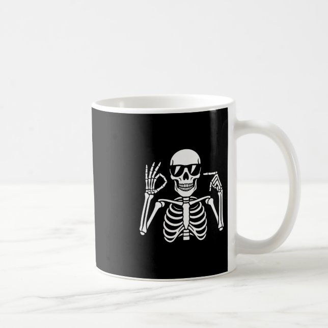 Taza De Café 67 Skeleton Funny Seis Gen Alpha Halloween Yo (Derecha)