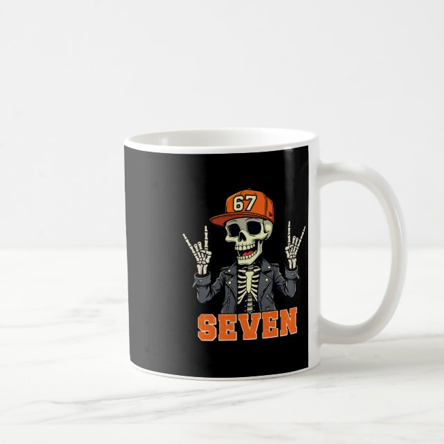 Taza De Café 67endy Skeleton - 67 Six Seven Halloween 7 Long Sl (Derecha)