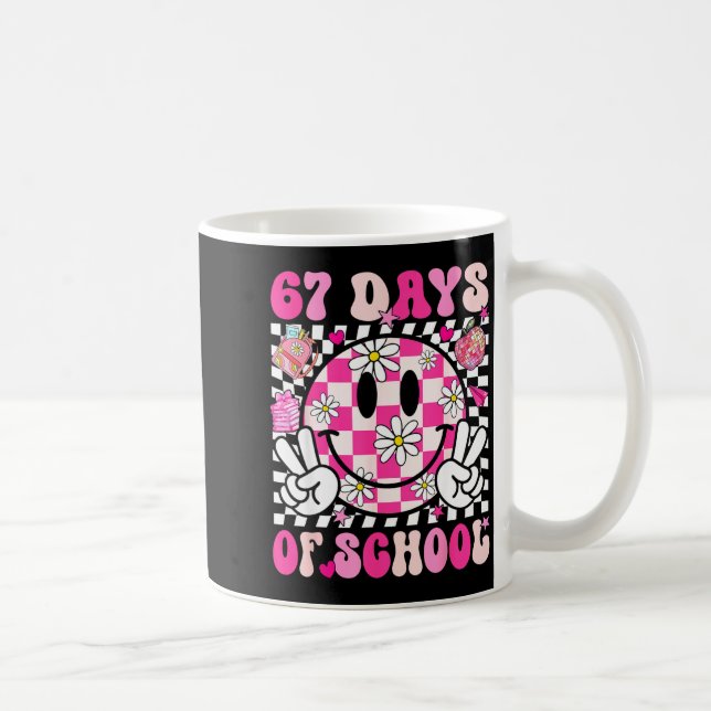 Taza De Café 67th Day Of School 67 Days Smarter Teacher Girl Wo (Derecha)