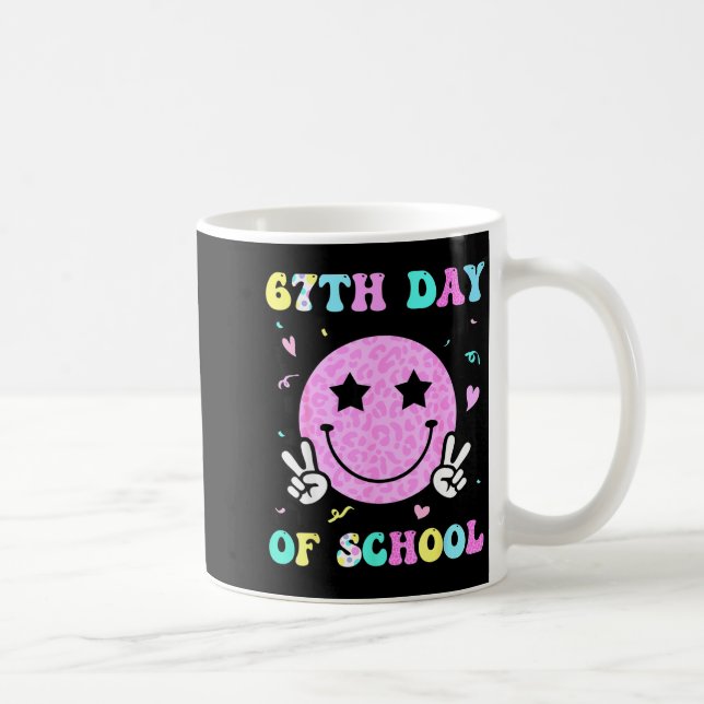 Taza De Café 67th Day Of School Smile Face Six Seven Meme Girls (Derecha)