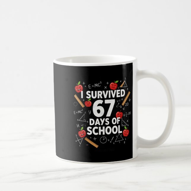 Taza De Café 67th Day Of School Teacher Kids 67 Math Numbers 10 (Derecha)