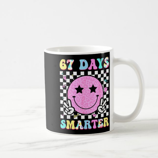 Taza De Café 67th Days Smarter Smile Face 67 Days School Teache (Derecha)