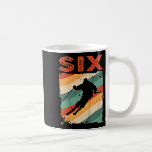 Taza De Café 6.º Chica de Esquí Retro de Cumpleaños