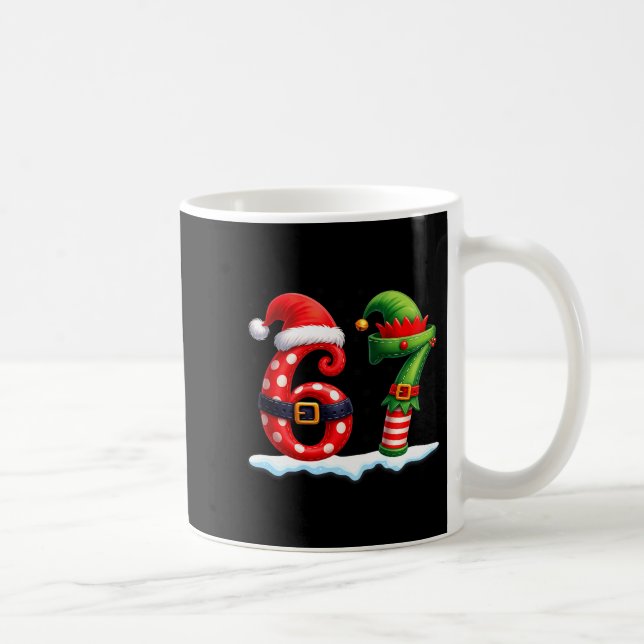 Taza De Café 6-7 Christmas Squad Funny 67 Six Seven Meme Xmas 6 (Derecha)