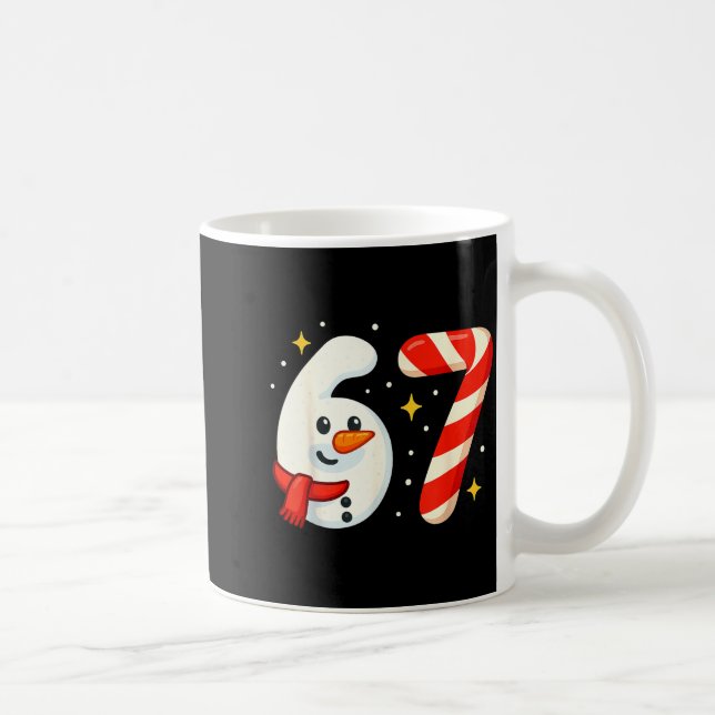 Taza De Café 6 7 Meme Christmas Shirt 67 Six Seven Snowman Boy  (Derecha)