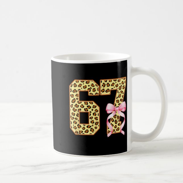 Taza De Café 6-7 Meme Leopard Cheetah Cool Six-seven Funny 67 G (Derecha)