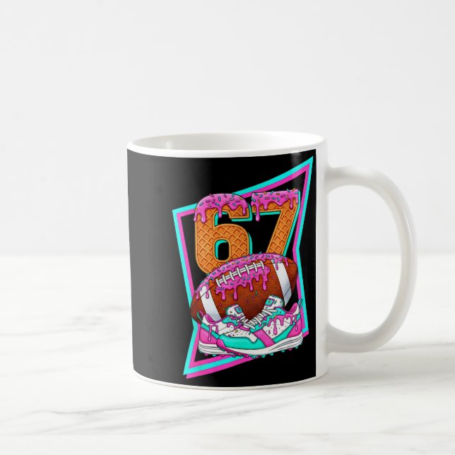 Taza De Café 6 7 Six Seven Meme American Football Drip Number 6 (Derecha)