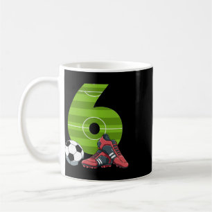 Taza De Café 6 Cumpleaños Fútbol Primer Cumpleaños Niños Fútbol