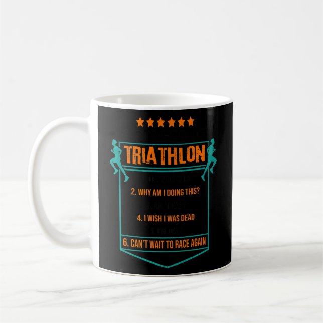 Taza De Café 6 Etapas De Triathlon Runner Swimmer Cycle Triathl (Izquierda)