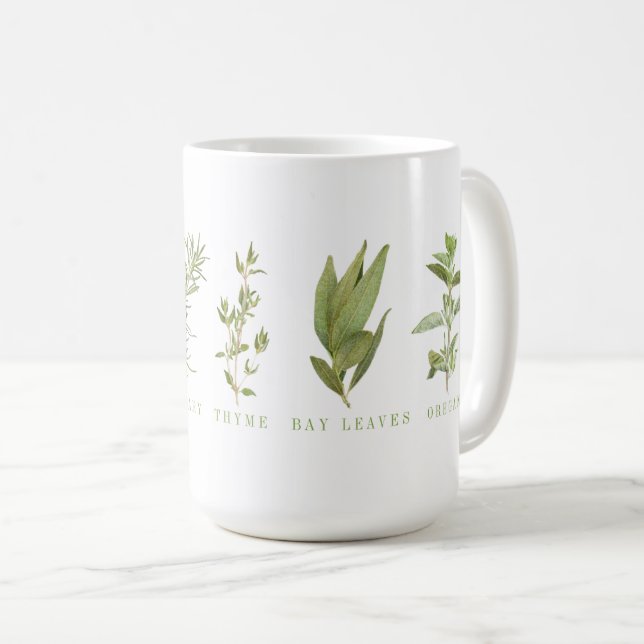 Taza De Café 6 HERBS FRESCA Tall White Mug (Anverso derecho)