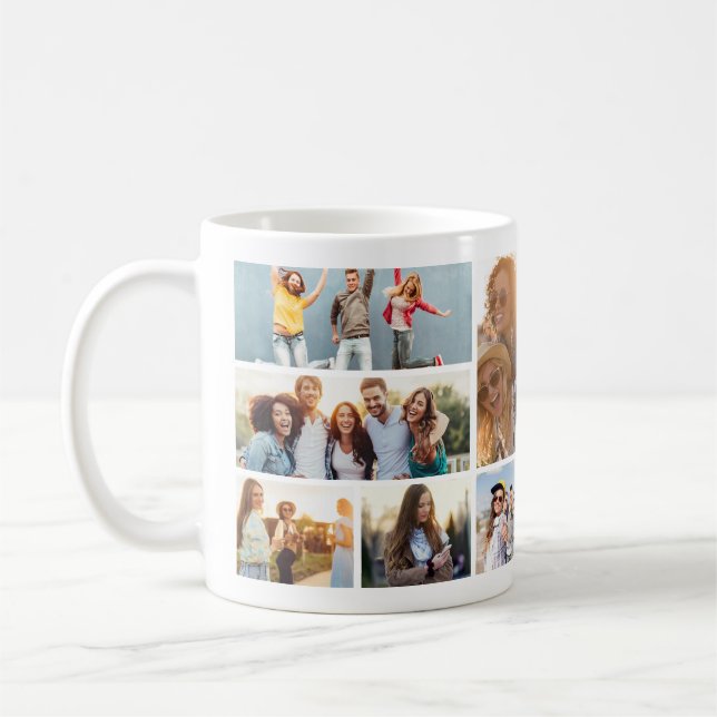 Taza De Café 6 Personalización de plantilla de Collage de fotos (Izquierda)
