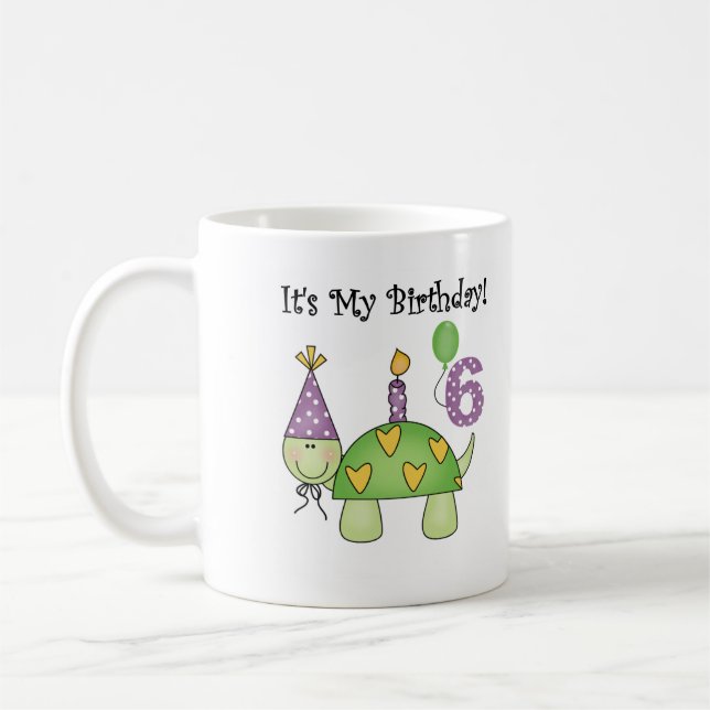 Taza De Café 6to cumpleaños de la tortuga (Izquierda)