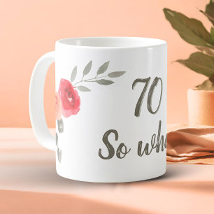 Taza De Café 70.ª floral acuarela Inspiradora
