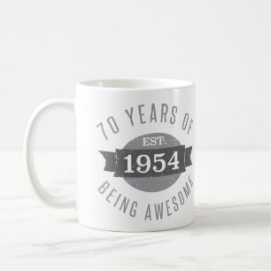 Taza De Café 70.º cumpleaños impresionante 1954