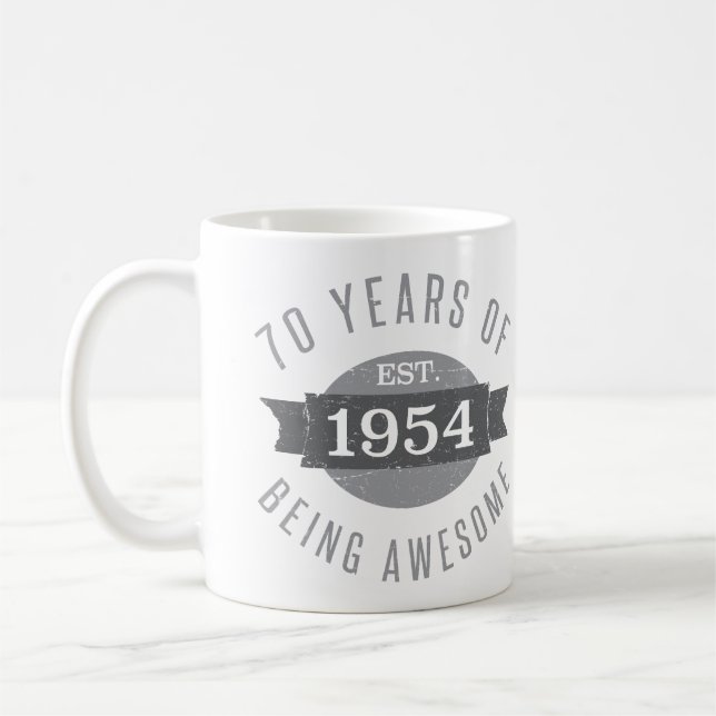 Taza De Café 70.º cumpleaños impresionante 1954 (Izquierda)