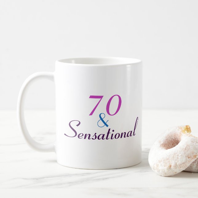Taza De Café 70 y 70 años Sensacional Regalo clásico (Con donut)