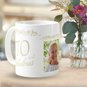 Taza De Café 70 y fabulosa foto de cumpleaños 70 de Ornament