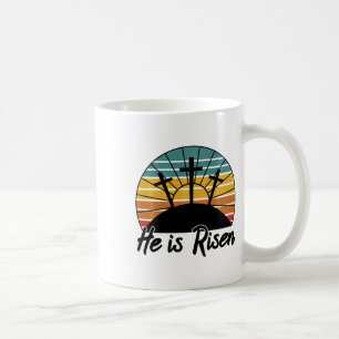 Taza De Café 70s Retro Él ha Resucitado Jesús Cruz Cristiana Re