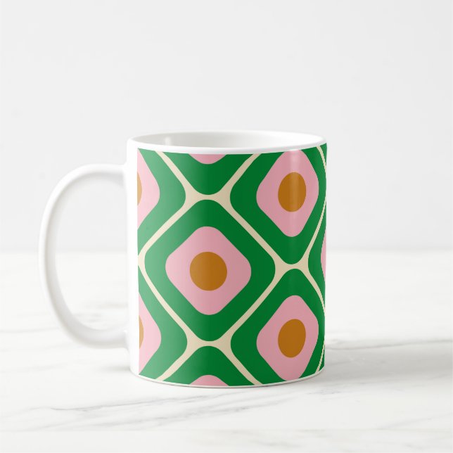Taza De Café 70's Retro Seamless Pattern. 60s and 70s Aesthetic (Izquierda)