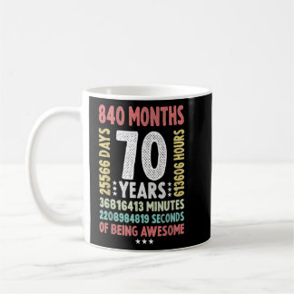 Taza De Café 70th Birthday 70 Years Old Vintage Retro - 70 yr o